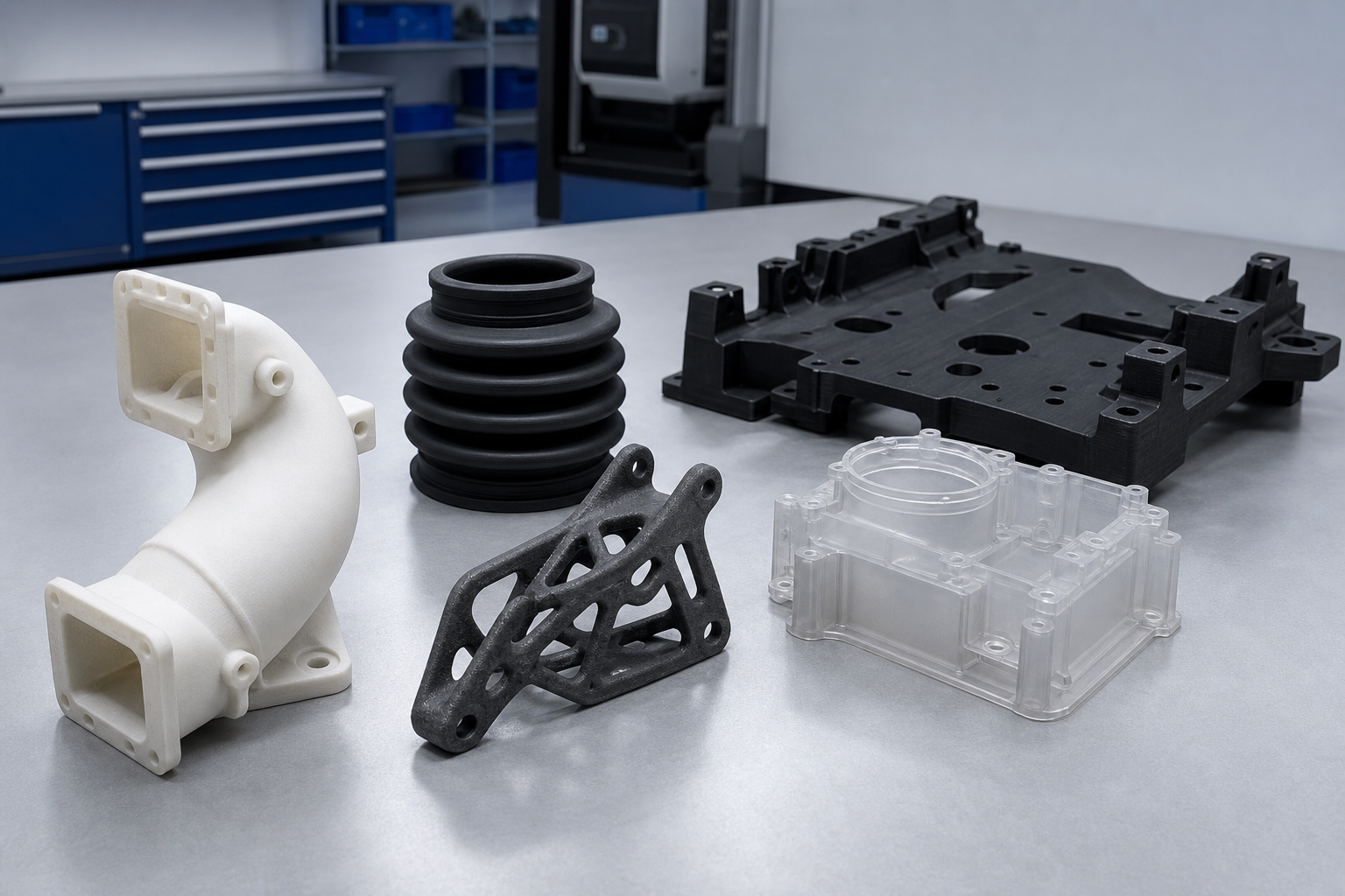 Plastic 3D printed nylon, resin and engineering filament parts