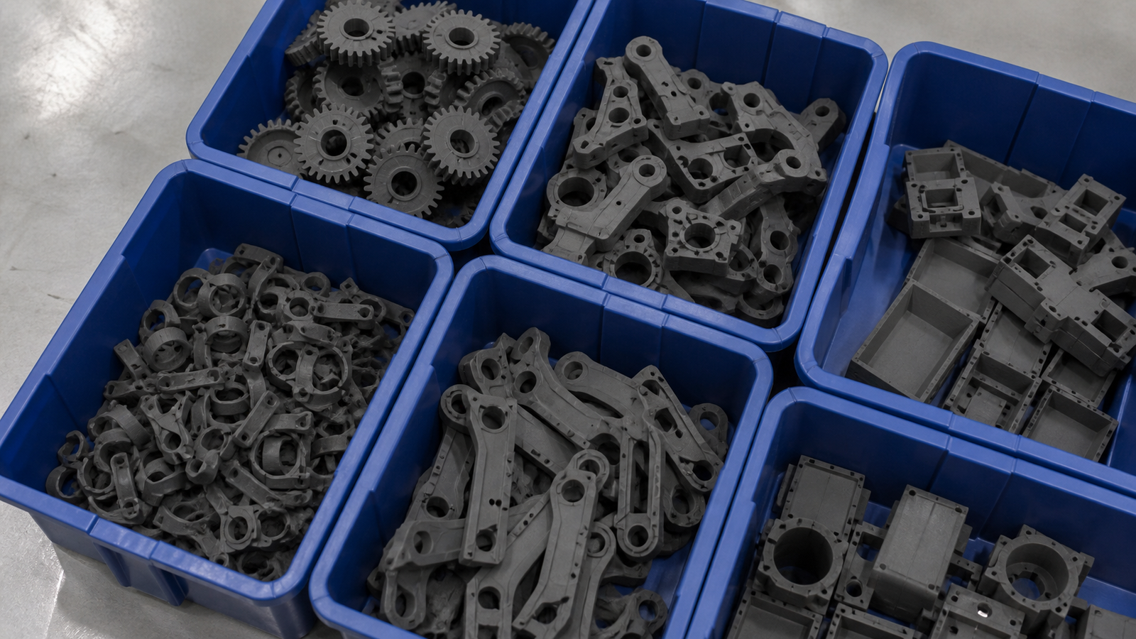 Batch of MJF PA12 production parts